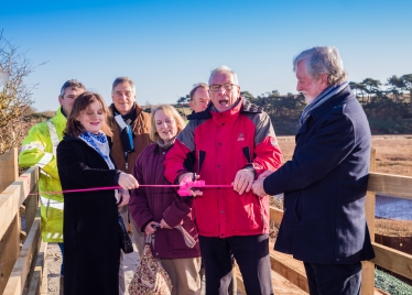 Cutting the ribbon